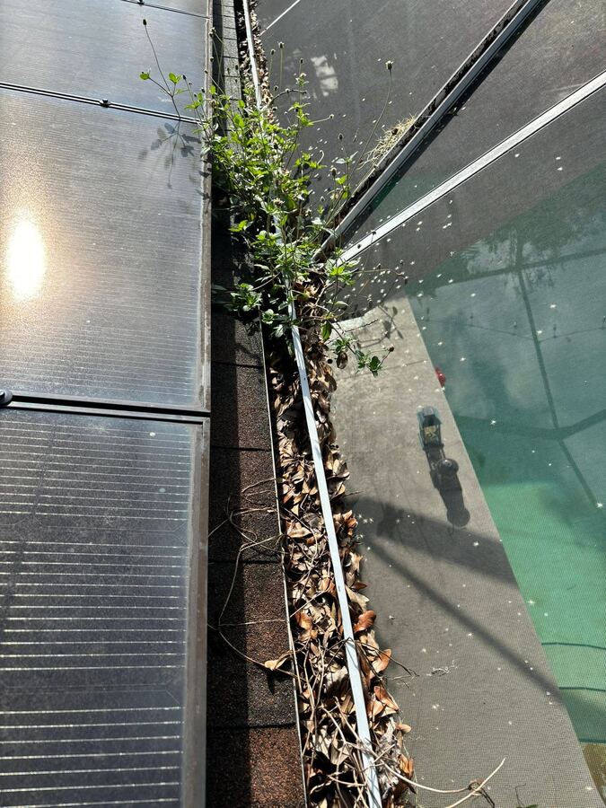 Tile roof soft washing near Lakeland, FL removing black algae streaks and stains